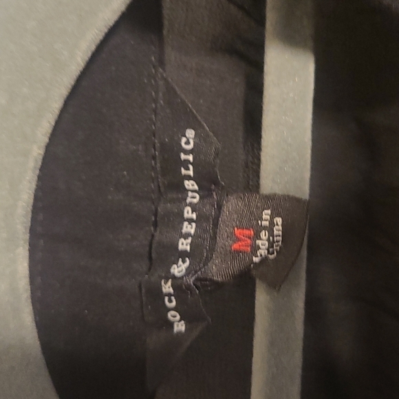 ROCK & Republic Black sheer button down shirt in medium - Picture 4 of 4